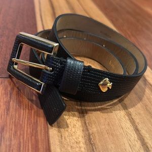 Kate Spade Leather Black Belt with Gold Hardware